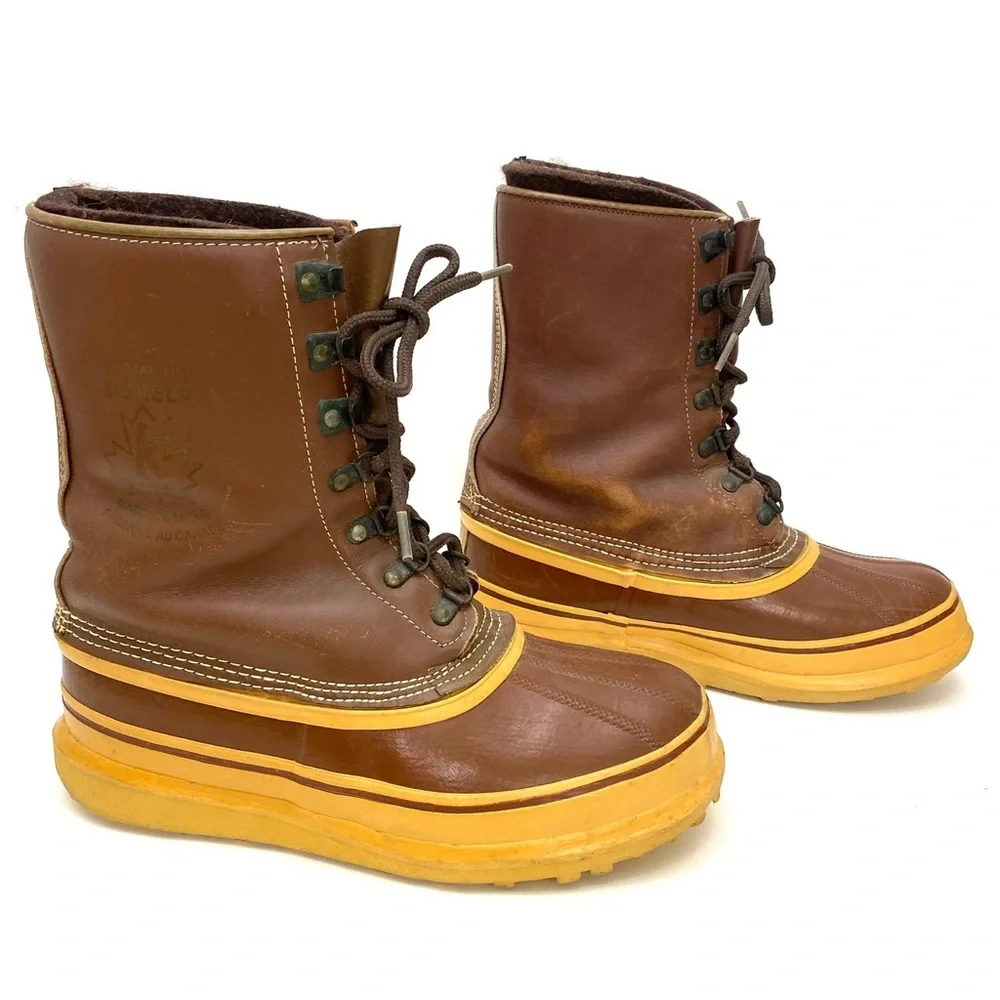 Sorel Men's Kaufman Arctic Wool Lined Brown Leather Winter Boots (Boots Only)